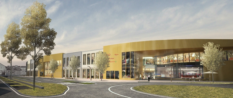 Ried, Upper Austria, is getting a downtown shopping district with 22,000 sq m of GLA named Weberziele. It opens its doors on August 28. Image: SES / ATP architekten ingenieure