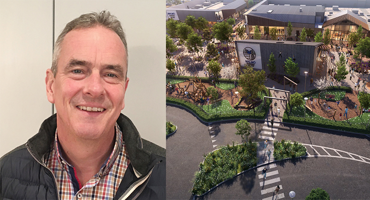 Left: Giles Membrey, Managing Director Rioja Estates. Right: At Malmö Designer Village, Rioja Estates will be investing around 5.5 million euros in landscaping. | Credit: Rioja Estates