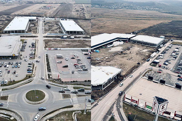 The retail parks in Vaslui and in Mosnita. credit: Scallier