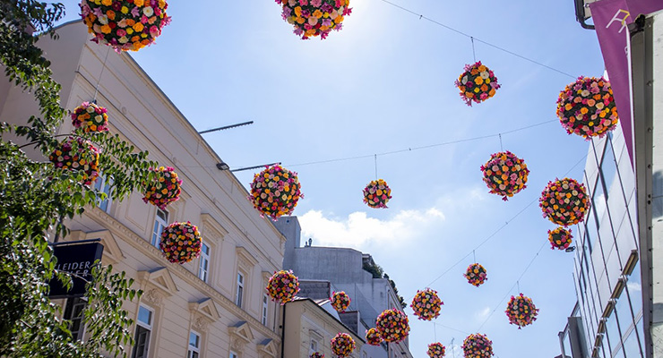 New flower composition in Wels, Austria. /// credit: MK Illumination