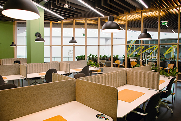The space in Bratislava's Avion will open on the 1st floor, offering workplaces that can be booked for free. /// credit: Ingka Centres, Good Relations