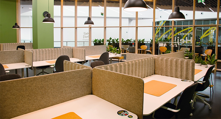 The space in Bratislava's Avion will open on the 1st floor, offering workplaces that can be booked for free. /// credit: Ingka Centres, Good Relations