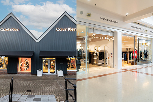 Calvin Klein at Caledonia Park (left), Phase Eight and Hobbs at Merry Hill (right) /// credit: Aver