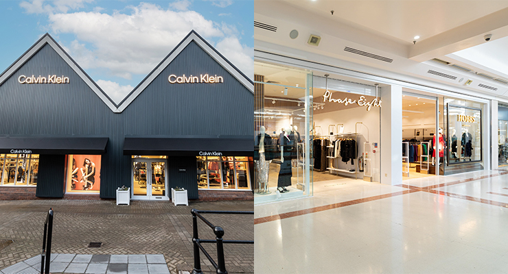 Calvin Klein at Caledonia Park (left), Phase Eight and Hobbs at Merry Hill (right) /// credit: Aver