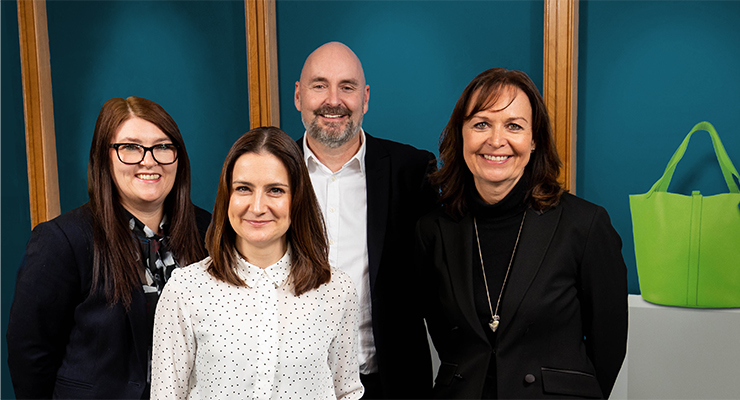 From left to right, Louise Evans, Emma Galleymore, Jon Abbott, and Christine Grace of Realm´s Leasing Team. /// credit: Redwood Consulting