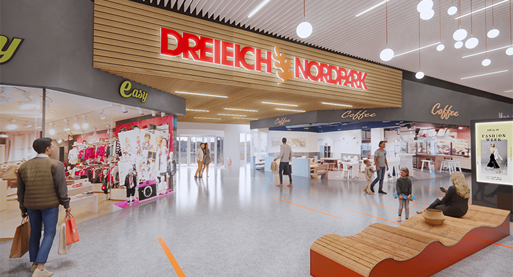 Rendering of the entrance area of the new Dreieich Nordpark. /// credit: MEC