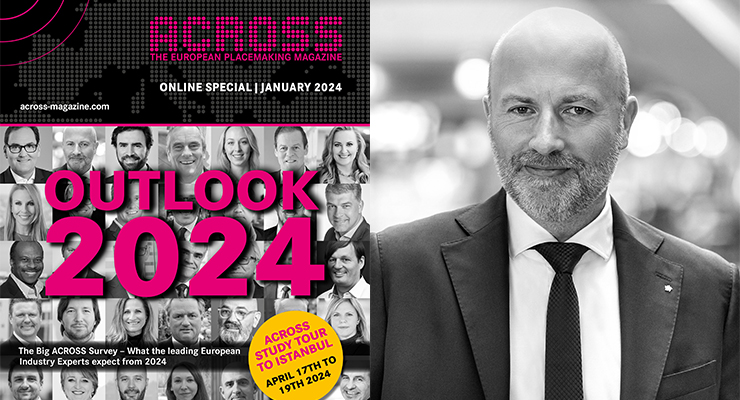 ACROSS Outlook 2024 (left), Christoph Andexlinger (right) /// credit: ACROSS, SES Spar European Shopping Centers