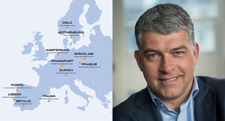 VIA Outlet locations at a glance (left), Otto Ambagtsheer, CEO of VIA Outlets (right) /// credit: VIA