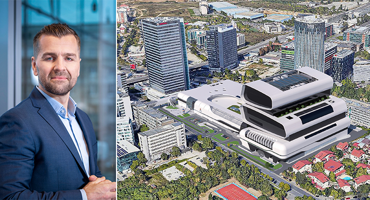 Marek Noetzel, COO of NEPI Rockcastle (left), Promenada Mall, Romania (right). /// credit: NEPI Rockcastle