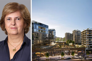 Cristina Santos, Executive Director, Property Management & Leasing at Sonae Sierra (left), Campo Novo in Lisbon, Portugal (right). /// credit: Sonae Sierra
