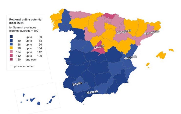 Source: NIQ Regional Online Potential Spain 2024 © NIQ Geomarketing