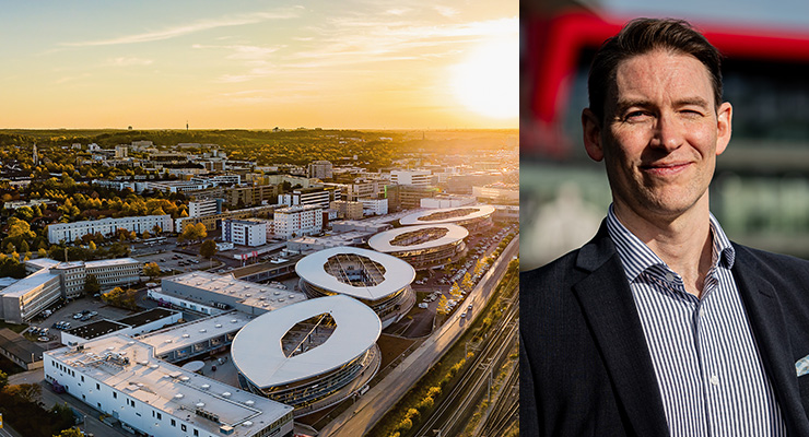 Left: Designer Outlets Wolfsburg Right: Portrait of Gareth Jordan