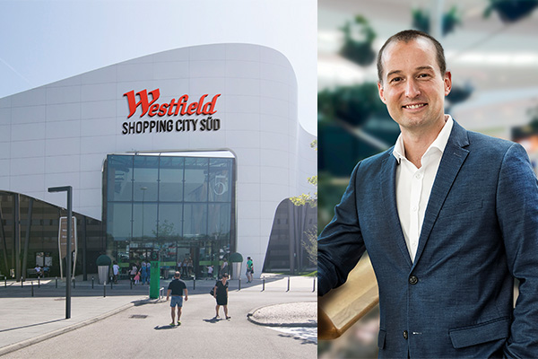 Left: Facade of Westfield SCS | Right: Portrait of Zsolt Juhasz /// Credit: Dragan Dok/SCS