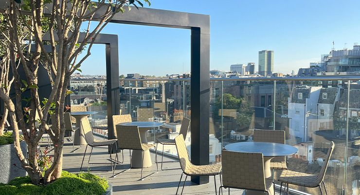 Sunshine and a stunning view from the rooftop of ONE James Street /// © Redevco
