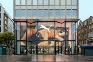 Facade of the latest PUMA flagship store, London, UK /// © Redevco